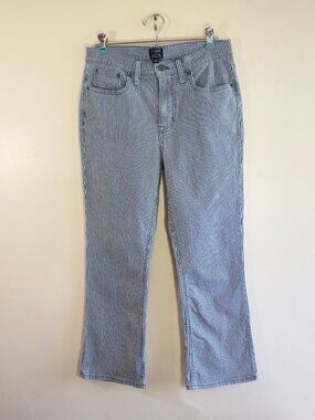 J. Crew High-Rise Flare Crop Jeans Railroad Stripe Light Wash Denim  Sz 28